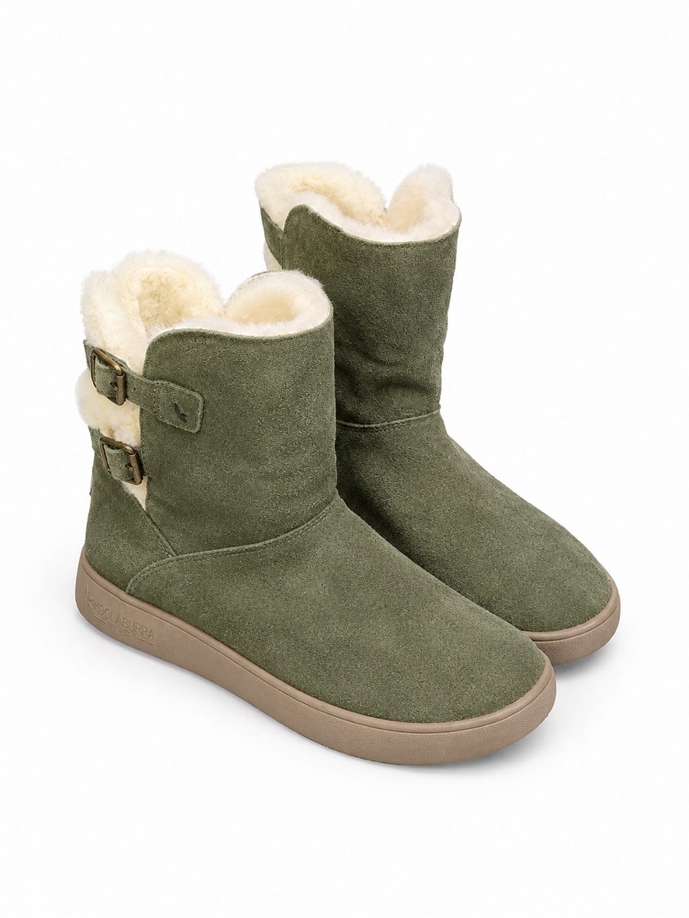 Koolaburra by UGG Olive & Cream Shearling-Lined Midi Boots